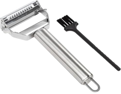 EIHI Peladors de patatas de acero inoxidable/Pelador multifuncional,Pelador de Verduras 3 en 1 de Acero Inoxidable con Mango Ergonómico,Equipado con un cepillo de limpieza