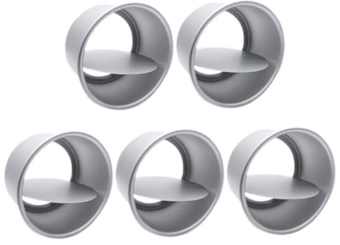 UTHCLO 5 piezas Moldes Redondos para Tartas Base Desmontable de Aleación de Aluminio Anodizado para Repostería para Cheesecakes Mousse y Postres Horno Doméstico y Profesional