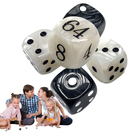 Backgammon Raddoppiando I Del Cubo - 5 Pezzi Di Di Gioco Acrilico Con Borsa Impermeabile | Accessorio Classico Da Gioco Da Tavolo Per Appassionati Di Backgammon, Famiglia, Amici, Colleghi, F