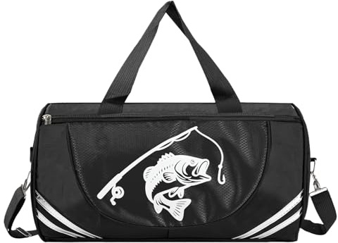Angelausrüstungstasche, wasserdichte Angeltasche, multifunktionaler Angel-Organizer, für Outdoor, Wandern, See, Salzwasser, Süßwasser, Kajak, Reisen, Boot, Sport, Schwarz, Refer to