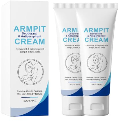 KOAHDE Crema Desodorante Antitranspirante,Control de la Sudor y la Piel Grasa,Loción Antitranspirante,Crema para Axilas,Antisudor,Desodorante,50g*2pc