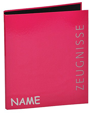 alles-meine.de GmbH Ringbuch/Sammelordner Zeugnisse incl. Namen - PINK A4 für Dokumente/Zeugnis/Zeugnisheft/Dokumentenmappe/Zeugnismappe/Zeugnisordner - Ordner Ri..