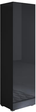 MB Muebles Bonitos, Armoire avec Pieds 2 cm Luke V4 pour Salon ou Salle à Manger Moderne, Meuble Modulaire en Mélamine Brillante, Couleur Noir, 40x167x29 cm