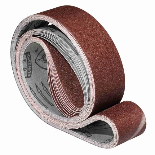 Klingspor Schleifband LS307X – 100 x 860 mm – Körnung P100 – 10 Stück – für Holz & Metall – reißfeste halbflexible Gewebeunterlage – Profi-Schleifbänder für Handbandschleifer