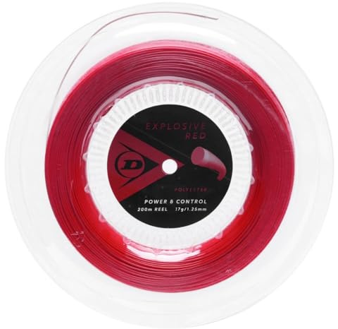 Dunlop Explosive Rote Tennissaite, 17g-1,25mm, 200m Rolle, Red