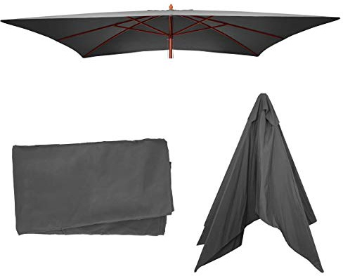 Ersatz-Bezug für Sonnenschirm Florida-AM 3x4m, Sonnenschirmbezug Ersatzbezug, Polyester - anthrazit