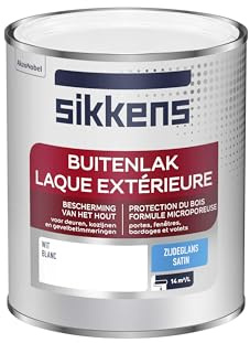 Sikkens - Peinture Laque Extérieure Bois et Fer - Finition tendue, sous-couche intégrée, facile à appliquer - Satin Blanc 0,75 L