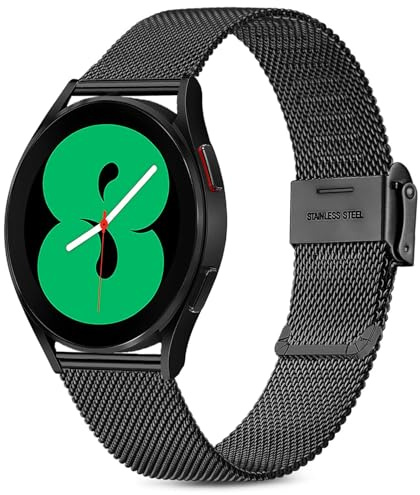 Issinlky 20mm Armband i Rostfritt Stål för Samsung Galaxy Watch 4, 6 Classic, 5 Pro, 3 41mm, Active 2, 42mm
