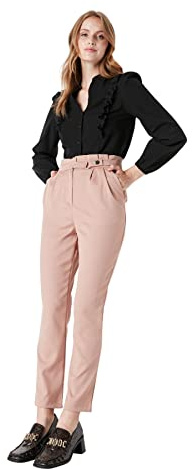 Trendyol Pantaloni Basic da Uomo a Vita Alta Carota, Visone, 68 Donna