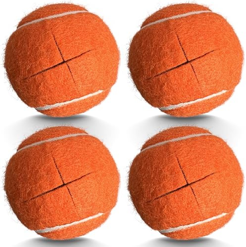 HPWFHPLF Vorgeschnittene Tennisbälle, 4 Stück Tennisbälle für Stühle, Schreibtische, Möbelbeine und Bodenschutz (orange)