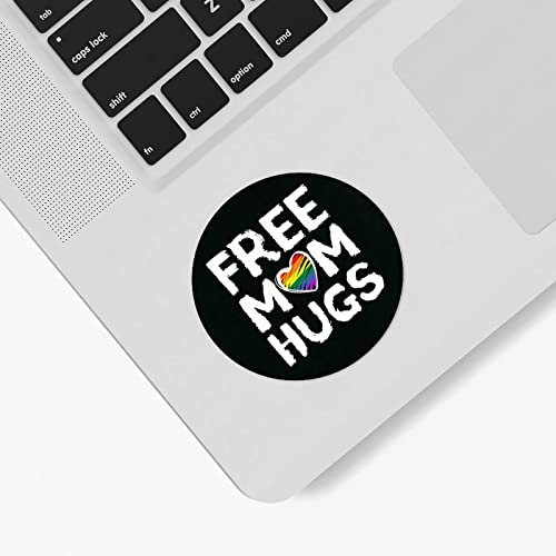 Free Mom Hugs LGBT Gay Stickers Gay Pride LGBT Same Sex Gay Stickers Label 1.5 Inch Rainbow LGBT Stickers for Water Bottles Laptop Envelope Seals Holiday Valentine's Day Party Supplies,100 Pcs