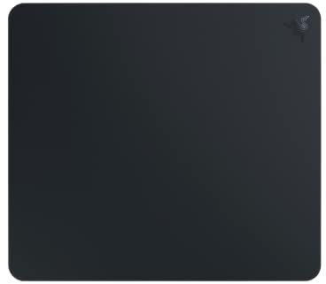 Razer Atlas Gaming-Mauspad aus gehärtetem Glas: ultraglatte, mikrogeätzte Oberfläche, schmutz- und Kratzfest, rutschfeste Unterseite, leise Mausbewegungen, Schwarz