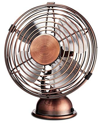 CAZARU Ventilatore USB retrò Mini Tavolo Ventilatore Antico Ventilatore da Tavolo Portatile in Acciaio con Angolo di commutazione Mini ventilatori elettrici da Tavolo silenziosi Regolabili