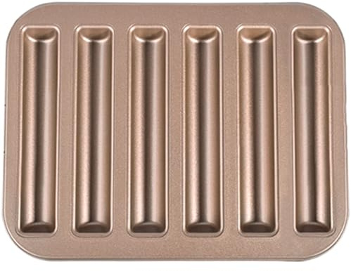 Hemoton Cake Mold 6-Cavity Ladyfinger Pan Nonstick Long Stick Baking Mold 10.03X7.67 Inch Oven Safe Diy Pastry and Biscuit Tool
