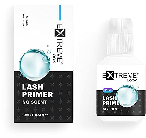 Primer Cils Extension Professionnel | Extreme Look - 15ml | Prétraitement pour les cils | Préparation Cils Artificiels | Supprimé Protéines + Huiles | Augmente la rétention de colle (No Scent)