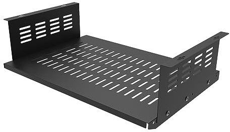 JINGCHENGMEI Under Desk Computer Mount for Small Form Factor SFF Computers and PCs, Product Using Space 17.3 x H 4 x D 12, Compatible with PlayStation 4, PS4 Slim, PS4 Pro for Under Desk Gaming