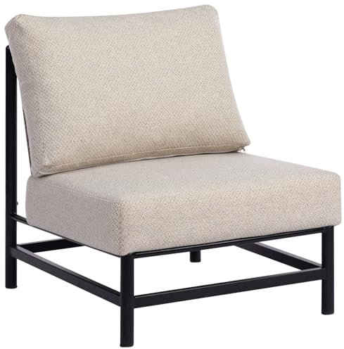 HollyHOME Ohrensessel Sessel Wohnzimmer & Schlafzimmer Relaxsessel Lesesessel Lounge Sessel mit Metall Gestell, Grau