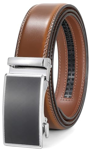 WHIPPY Automatik Gürtel Herren Leder Ratsche Ledergürtel Gürtel ohne Löcher, Breit 35mm