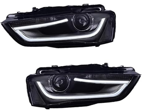 Auto-Frontleuchten kompatibel for Audi A4 2013 2014 2015 2016 A4L S4 B8 Scheinwerfer-Upgrade Hochkonfigurierbare LED-Scheinwerfer-Montage Plug-and-Play(Xenon)
