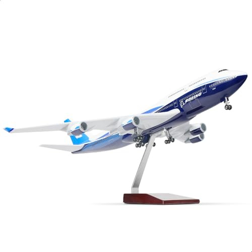 Qiyumoke 747 prototyp 1/160 stor flygplansmodell – 17 tum (lång) Boeing 747 -Cast-flygplansmodellen för vuxenmodell flygplan 747 med stativ för flygentusiaster presenter eller displaydek
