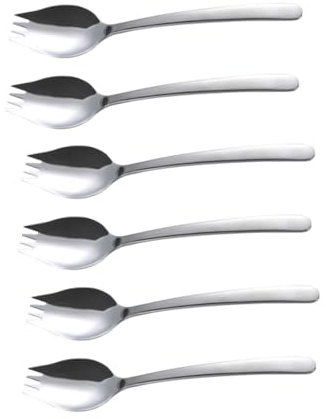 Cabilock Ensemble de Couverts pour Manger 6 Pièces Fourchette Cuillère Fourchette à Salade en Acier Inoxydable Cuillère pour Nouilles pour Fête Et Mariage