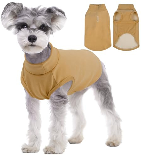 Kuoser Hundepullover,Fleece Pullover Hund,Fleecejacke kleine Hunde,Braun XS | Hundepullover für kleine, mittelgroße & große Hunde, leichte körpernahe Hundeweste, elastischer warmer Hunde Pullover Sweater