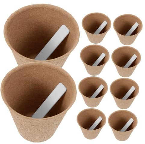 TOGEVAL Macetas De Vivero De Pulpa Biodegradables 110 Unidades para Jardinería Casa Etiquetas, Macetas Desechables Ecológicas para Iniciar Plantas, Cultivo Fácil Trasplante