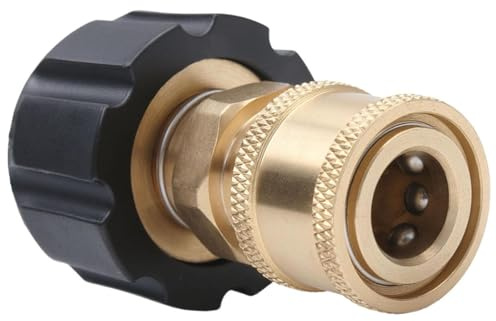 GIONAR M22-14 Pressure Washer Adapter, M22 Female to 1/4 Quick Connect, Brass Fitting for Hose & Washer