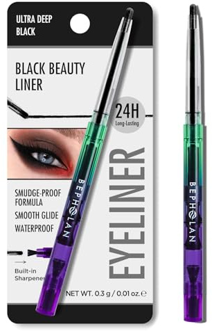 BEPHOLAN Black Eyeliner Pencils,Waterproof Gel Eyeliner Pencil for Women Waterproof Smudge Proof Long-lasting (Black Pencil)