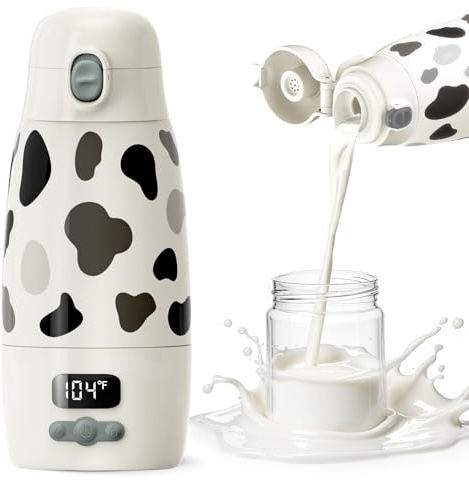 Portable Baby Bottle Warmer for Travel - Ultra-Fast Heating & Charging, 17.5oz Large Capacity, Extended Battery Life On-The-Go for Baby Essentials