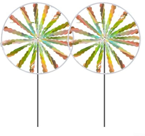 Molino de viento rosa transparente para decoración de patio, cambio de color