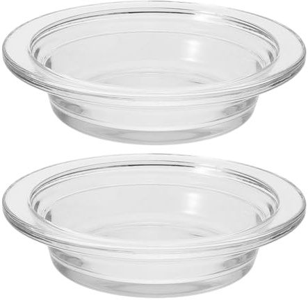 MAGICLULU Wax Melt Warmer Dish 4.53In Glass Replacement Plate for Aromatherapy and Scented Candle Melting with Leak-Proof Fragrance Warmer Tray and Easy-Clean Smooth Surface 2 Pack