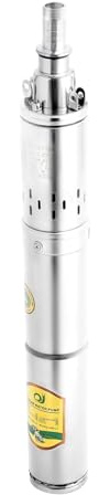 HUOMMGS 2m³ Tiefbrunnenpumpe 370W Brunnenpumpe 0,5 PS Tauchbrunnenpumpe 65m Förderhöhe Tauchpumpe 40m Max Wassertiefe Rohrpumpe mit Filter Edelstahl Wasserpumpe für Reinigung, Bauwesen