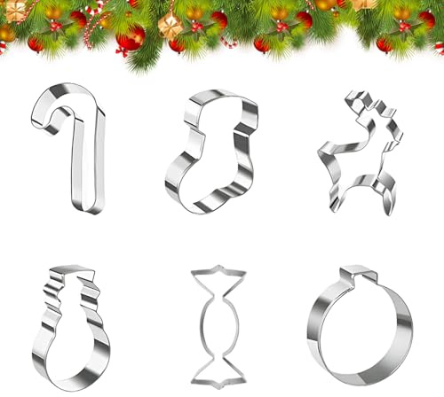 Moldes Para Galletas Navideñas,Utensilios De Repostería De Santa Y Muñeco De Nieve - Cortadores De Galletas Navideños Moldes De Navidad - Para Fondant Queso Postre Fiestas De Invierno Familia