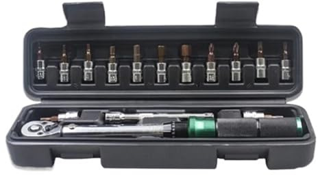 YFDGD Torque Screwdriver 15pcs Torque Wrench Set 1/4 2-24Nm Bike Allen Key Tool Socket Spanner Cycling Bicycle Repair Kit Precision Accurate