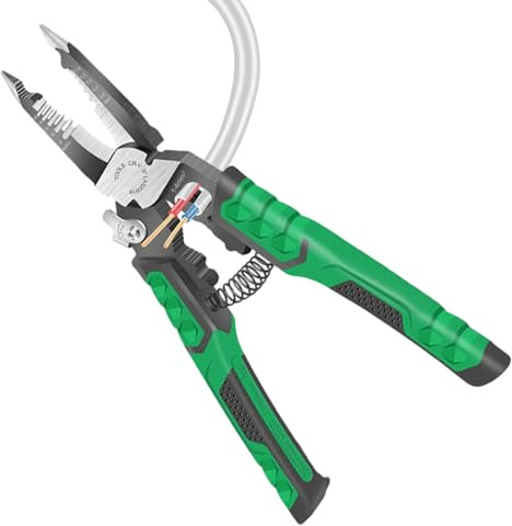 Eventerde Alicates para Alambre | Pelacables Y Crimpadora De Múltiples Funciones | Herramienta de Extracción para Cables Eléctricos | para Instalación de Red Electrónica HVAC en Hogar e Industrial