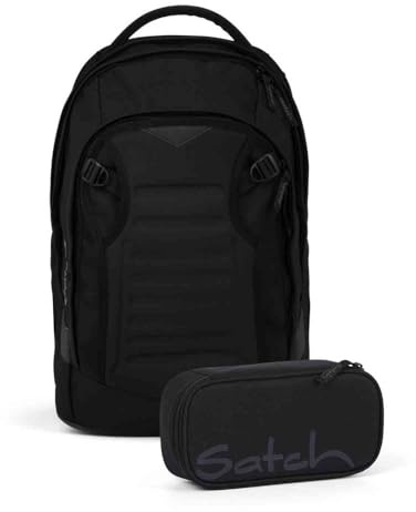 Satch Match Plus Schulrucksack Set 2tlg. inkl. Schlamperbox (Blackjack)
