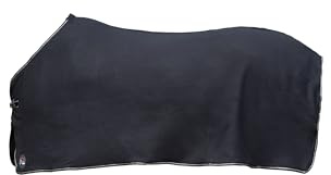 HKM 8775 Abschwitzdecke Madrid Pferdedecke Stall-/Weidedecke Polarfleece 115-165, schwarz
