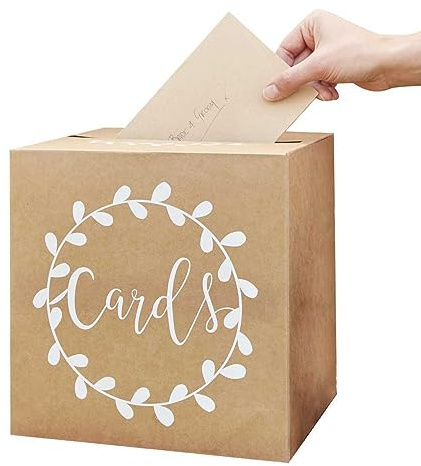 Ginger Ray Sturdy Wedding Day Card Box Rustikales Landhaus, Geblümt, weiß