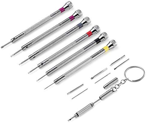 VAKOGAL Premium 6PCS Micro Precision Screwdriver Set, 0.8-1.6mm, Extra Replacement Blades for Watch, Eyeglasses, Jewelry, Electronics Repair
