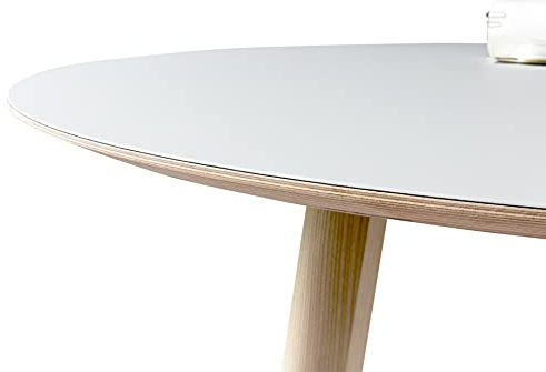 Linoleum-Tischplatte, rund, 2,6 cm dick, ø 120 cm, Schrägkante, Rauchgrau