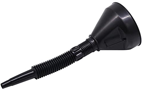 Hsthe Sea Fuel Funnel for Oil Tanks, Oil Funnel for Cars, Large Gasoline Funnel with Antistatic Filter, Garage and Workshop Equipment, Fuel Funnel with Oil Filter, Black Gasoline Funnel (Large)