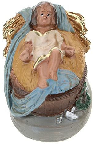 Holyart Baby Jesus Figurine in Colored Plaster, for 10 cm Arte Barsanti Nativity