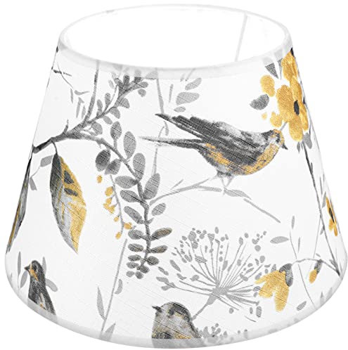 OSALADI Pantalla De Tela Con Flores y Pájaros Pantallas Para Lámparas De Mesa Pantallas De Lámparas Pequeñas Pantalla De Lámpara De Flores Tonos De Cubierta De Luz Interior E27 Metal Techo