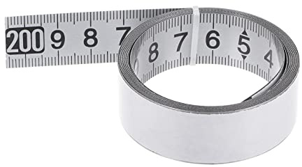 sourcing map Self-Adhesive Measuring Tape 200cm Metric Tape Measure Stainless Steel Waterproof Right to Left Widened Metal Sticky Ruler Steel Workbench Ruler