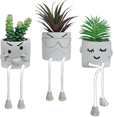 OLEEK Cute Desk Decor - Fake Plants Office Decor - Small Plants for Office Cubicle Decor - Desk Decorations for Women Office - Fake Succulents for Office Decorations for Work Desk Women - Desk Plant