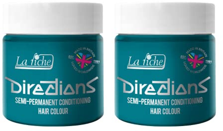 2 x La Riche Directions Semi-Permanent Hair Color Bote de 100 ml (Turquoise)
