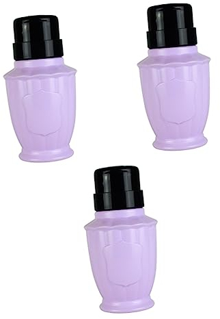 FRCOLOR 3st Nachfüllbare Kosmetikbehälter Pumpflaschen Für Flüssigkeiten Pumpspender Herunterdrücken Flasche Nagellackentferner Reiseflasche Automatisch Violett Reisen Flasche Drücken