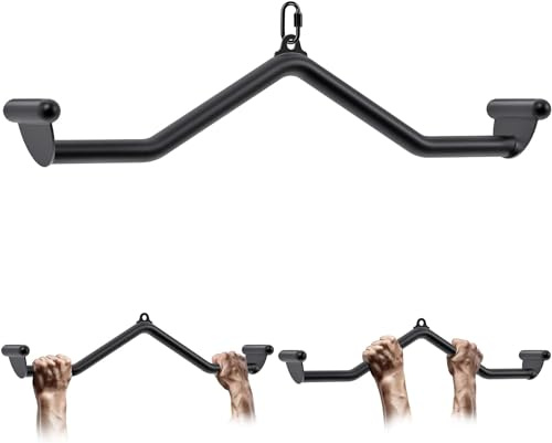 SELEWARE 81 cm (32 tum) multi-grepp LAT dra ner stång – hållbart legerat stål, ergonomiskt grepp, mångsidig kabelmaskinfäste för mångsidig muskelträning