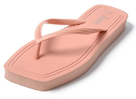 JOMIX Schlappen Damen Flip Flops Pantoletten Sommer Badelatschen Rutschfest Badeschuhe für Strand Freizeit (Rosa, 36 EU, SD9325)
